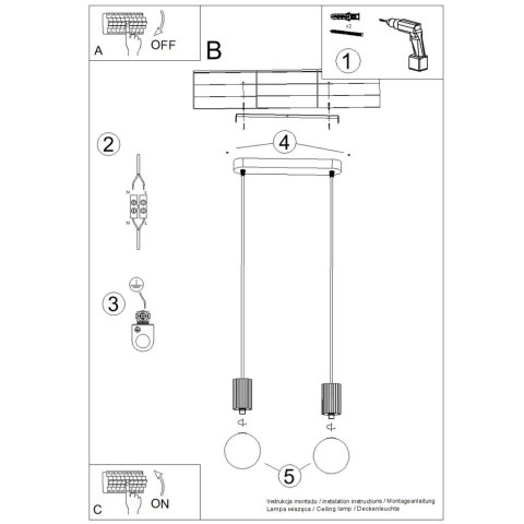 Sollux Lighting Lampa wisząca HALO 2L biała