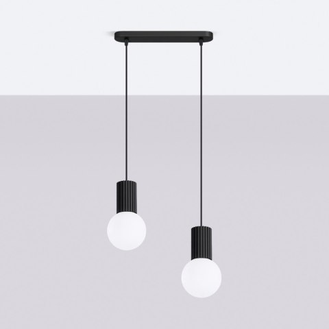 Sollux Lighting Lampa wisząca HALO 2L czarna