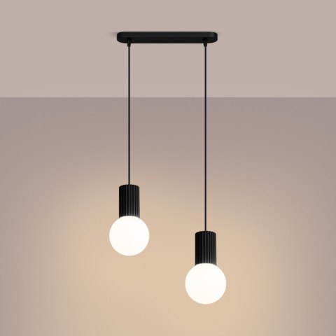 Sollux Lighting Lampa wisząca HALO 2L czarna