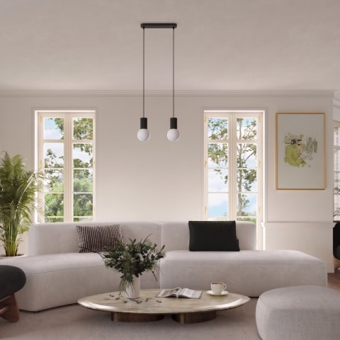Sollux Lighting Lampa wisząca HALO 2L czarna