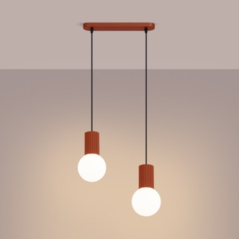Sollux Lighting Lampa wisząca HALO 2L ochra czerwona