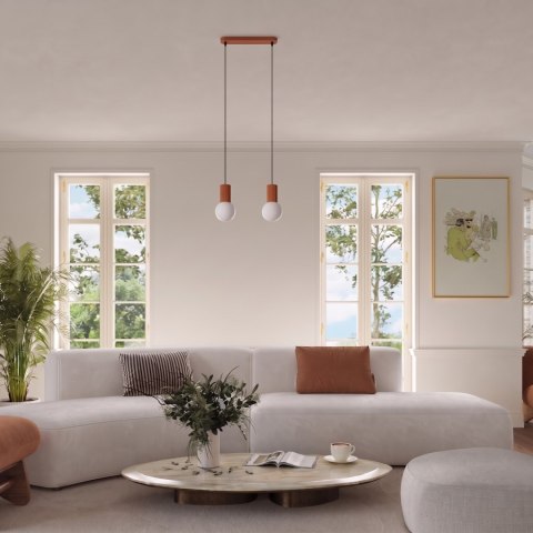 Sollux Lighting Lampa wisząca HALO 2L ochra czerwona