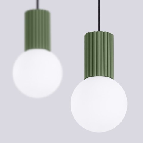 Sollux Lighting Lampa wisząca HALO 2L zielona oliwka