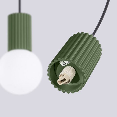 Sollux Lighting Lampa wisząca HALO 2L zielona oliwka