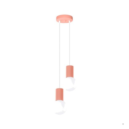 Sollux Lighting Lampa wisząca HALO 2P brzoskwiniowa