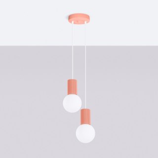Sollux Lighting Lampa wisząca HALO 2P brzoskwiniowa