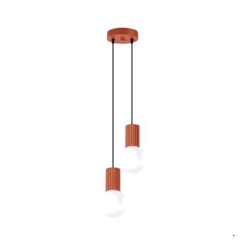 Sollux Lighting Lampa wisząca HALO 2P ochra czerwona