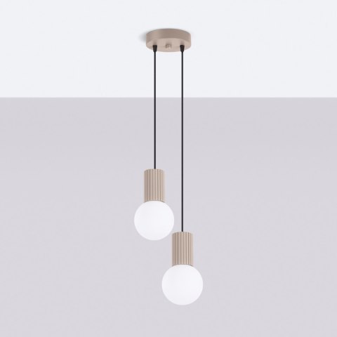 Sollux Lighting Lampa wisząca HALO 2P taupe