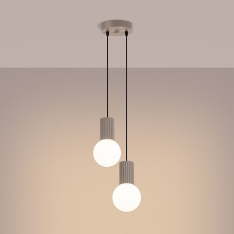 Sollux Lighting Lampa wisząca HALO 2P taupe