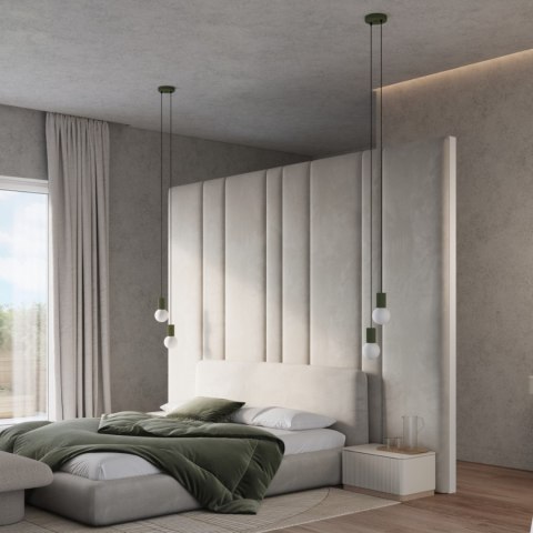 Sollux Lighting Lampa wisząca HALO 2P zielona oliwka