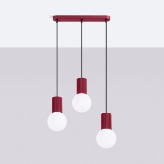 Sollux Lighting Lampa wisząca HALO 3L burgund