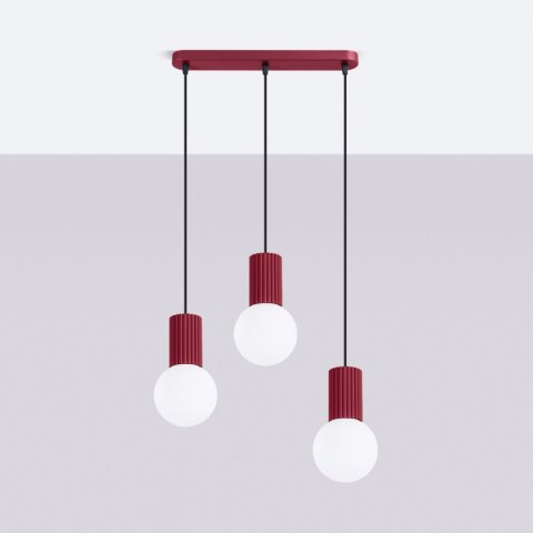 Sollux Lighting Lampa wisząca HALO 3L burgund