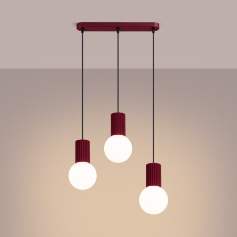Sollux Lighting Lampa wisząca HALO 3L burgund