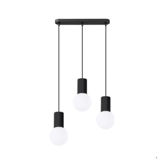 Sollux Lighting Lampa wisząca HALO 3L czarna