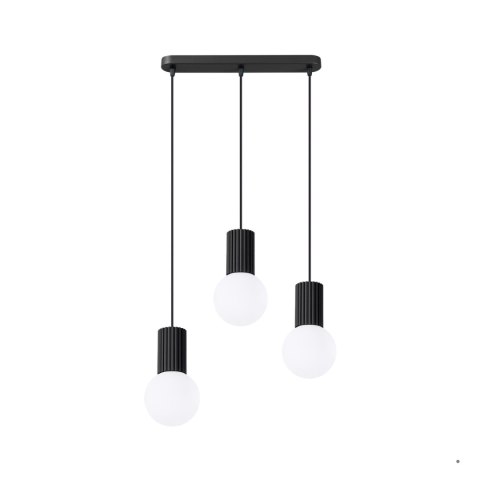 Sollux Lighting Lampa wisząca HALO 3L czarna