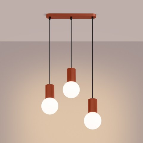 Sollux Lighting Lampa wisząca HALO 3L ochra czerwona