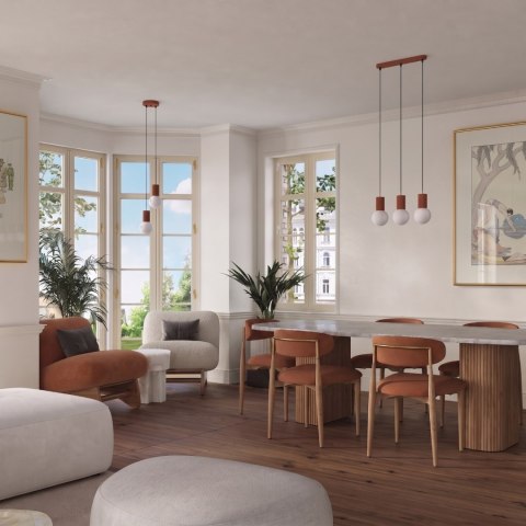 Sollux Lighting Lampa wisząca HALO 3L ochra czerwona
