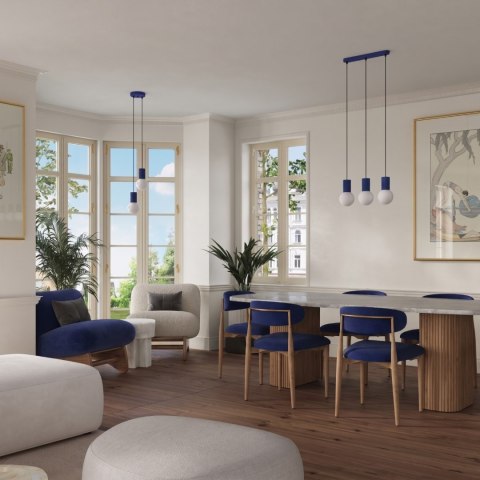 Sollux Lighting Lampa wisząca HALO 3L ultramaryna