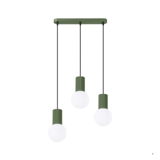 Sollux Lighting Lampa wisząca HALO 3L zielona oliwka
