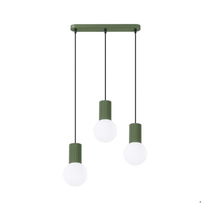 Sollux Lighting Lampa wisząca HALO 3L zielona oliwka