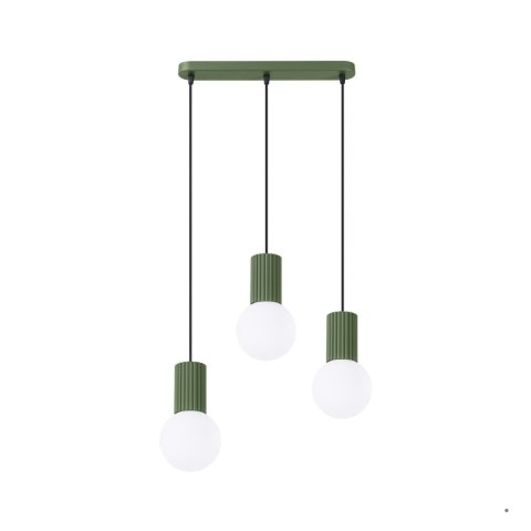 Sollux Lighting Lampa wisząca HALO 3L zielona oliwka