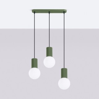 Sollux Lighting Lampa wisząca HALO 3L zielona oliwka