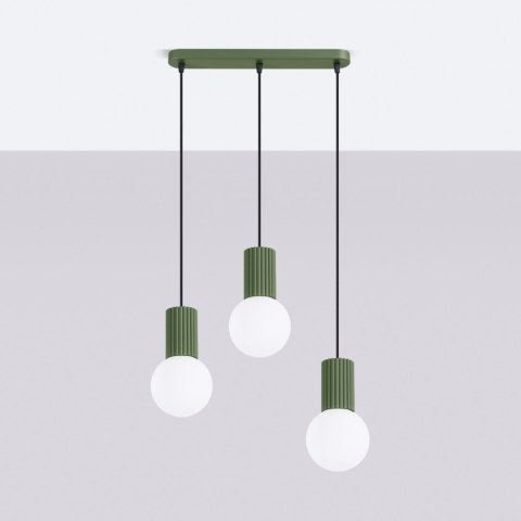Sollux Lighting Lampa wisząca HALO 3L zielona oliwka
