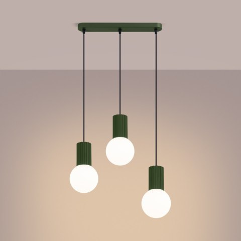 Sollux Lighting Lampa wisząca HALO 3L zielona oliwka