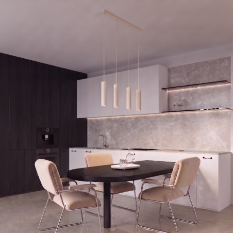 Sollux Lighting Lampa wisząca KARBON 4L beżowy