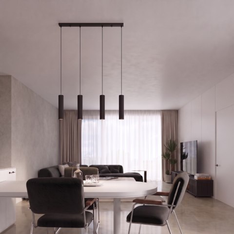 Sollux Lighting Lampa wisząca KARBON 4L czarny
