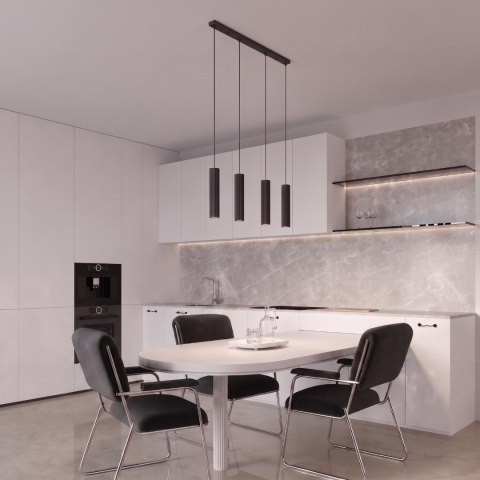 Sollux Lighting Lampa wisząca KARBON 4L czarny