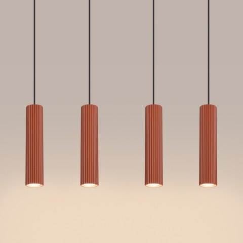 Sollux Lighting Lampa wisząca KARBON 4L ochra czerwona