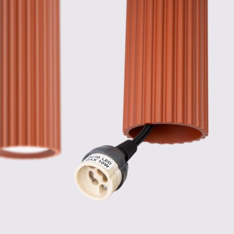 Sollux Lighting Lampa wisząca KARBON 4L ochra czerwona
