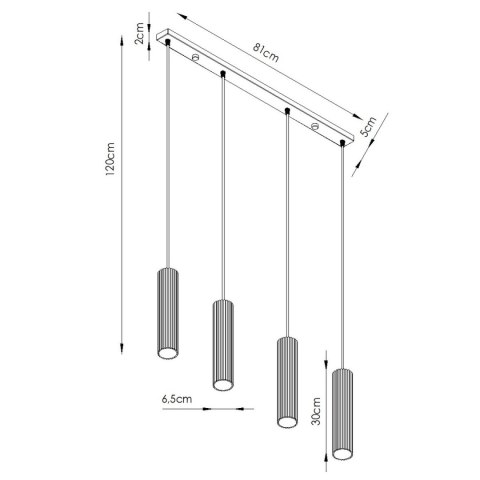 Sollux Lighting Lampa wisząca KARBON 4L ochra czerwona