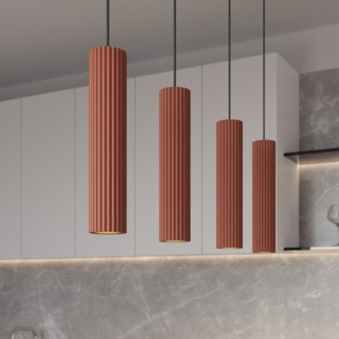 Sollux Lighting Lampa wisząca KARBON 4L ochra czerwona