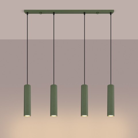 Sollux Lighting Lampa wisząca KARBON 4L zielona oliwka