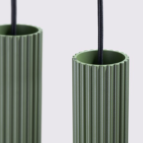 Sollux Lighting Lampa wisząca KARBON 4L zielona oliwka