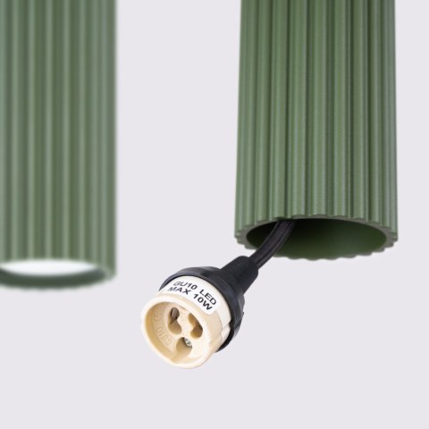 Sollux Lighting Lampa wisząca KARBON 4L zielona oliwka