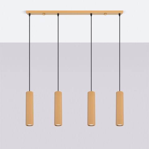 Sollux Lighting Lampa wisząca KARBON 4L złoty
