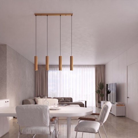 Sollux Lighting Lampa wisząca KARBON 4L złoty