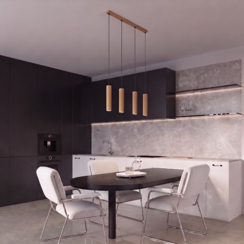Sollux Lighting Lampa wisząca KARBON 4L złoty