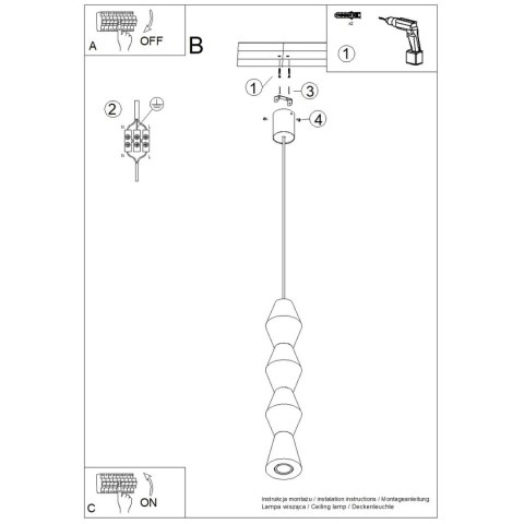 Sollux Lighting Lampa wisząca KUBBE duża R