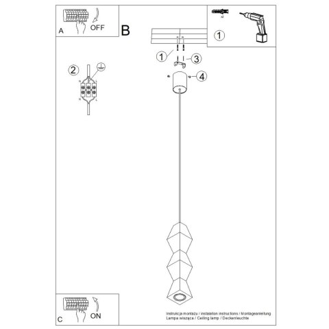 Sollux Lighting Lampa wisząca KUBBE średnia S