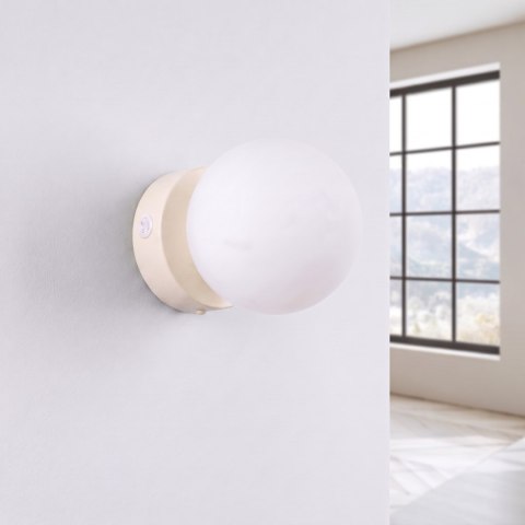 Sollux Lighting Kinkiet YOLI 1 beżowy z włącznikiem