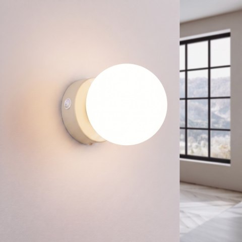 Sollux Lighting Kinkiet YOLI 1 beżowy z włącznikiem