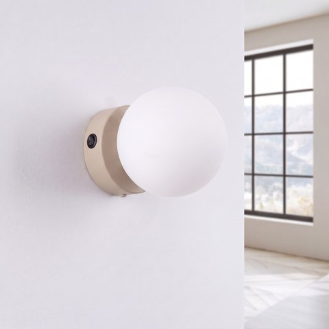 Sollux Lighting Kinkiet YOLI 1 taupe z włącznikiem