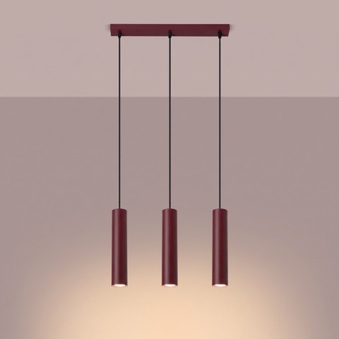 Sollux Lighting Lampa wisząca LAGOS 3L burgund