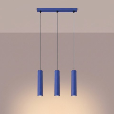 Sollux Lighting Lampa wisząca LAGOS 3L ultramaryna