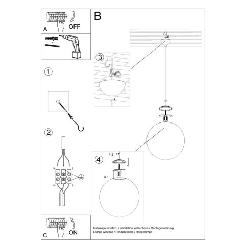 Sollux Lighting Lampa wisząca UGO 20 ochra czerwona