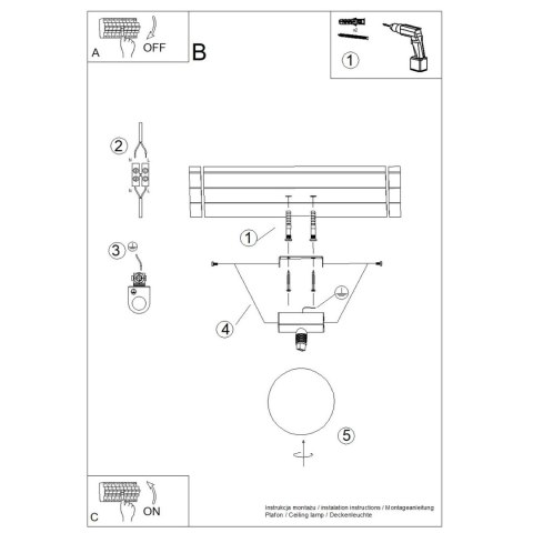 Sollux Lighting Plafon YOLI 1 beżowy